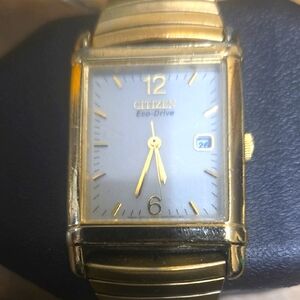 Citizen Gold-Tone Eco-Drive Watch with White Dial